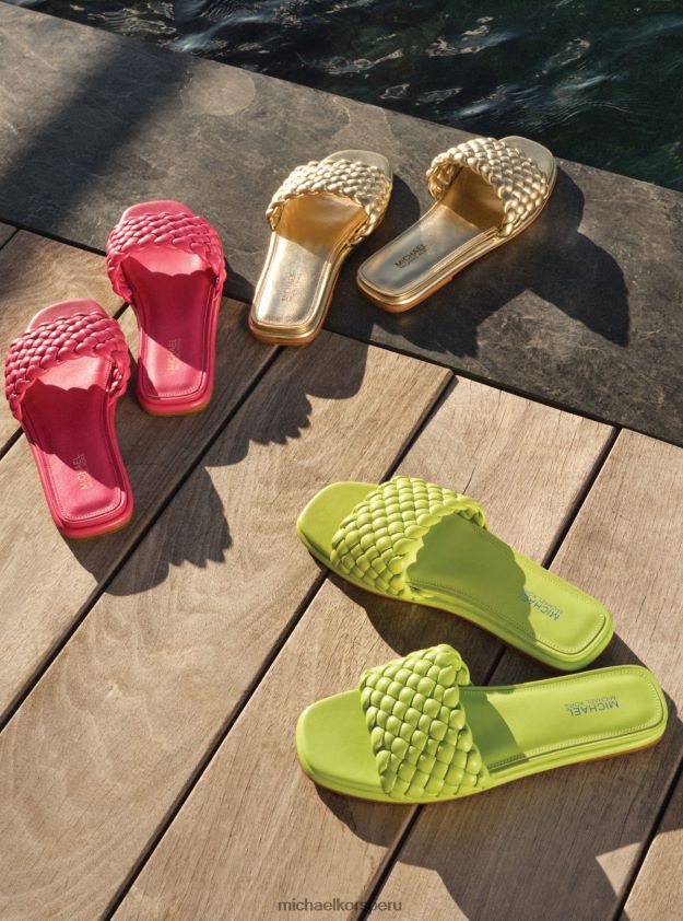 zapatos educacion fisica Michael Kors mujer sandalia amelia trenzada rojo rubí 8FX48V2346