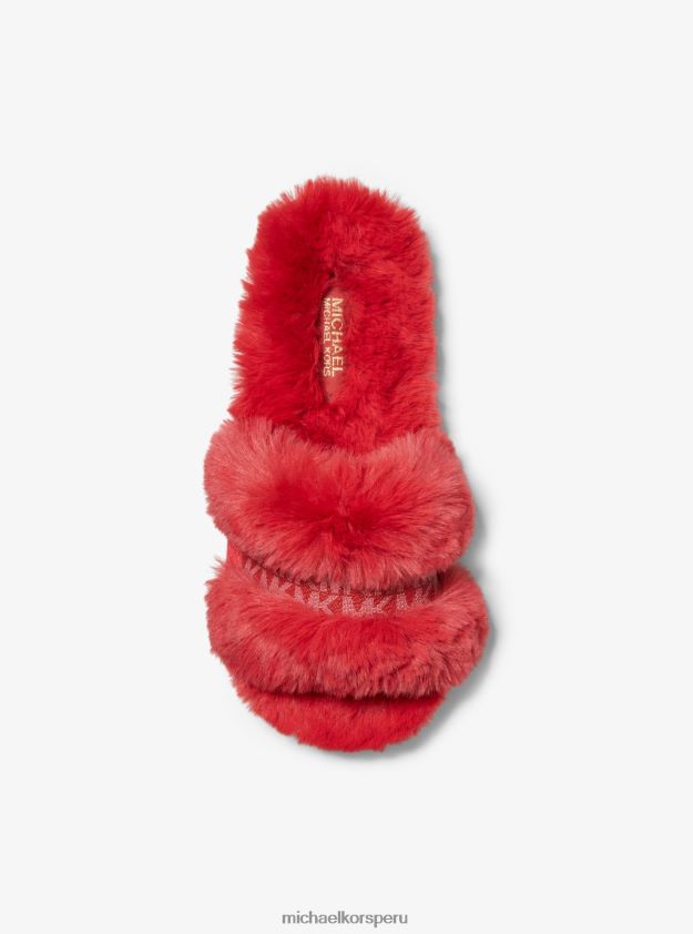 zapatos educacion fisica Michael Kors mujer sandalias scarlett de piel sintética carmesí 8FX48V2333