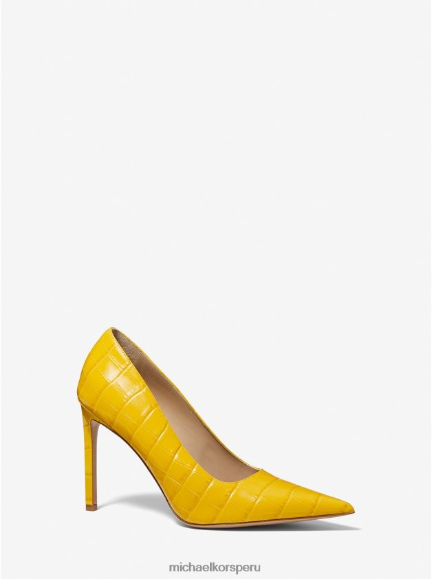 zapatos educacion fisica Michael Kors mujer Salón martine de piel grabada con cocodrilo maravilla 8FX48V2321