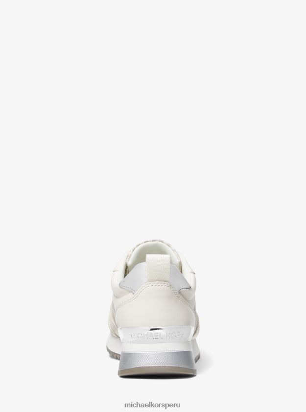 zapatos educacion fisica Michael Kors mujer Zapatillas Allie Stride de piel y logo furgoneta/crema 8FX48V1792