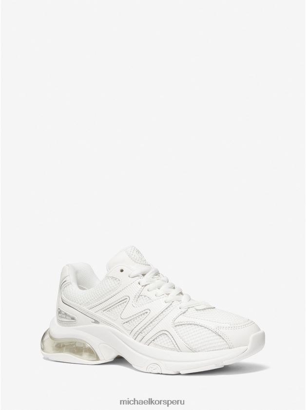 zapatos educacion fisica Michael Kors mujer kit extreme de malla y zapatilla de piel Blanco óptico 8FX48V1777