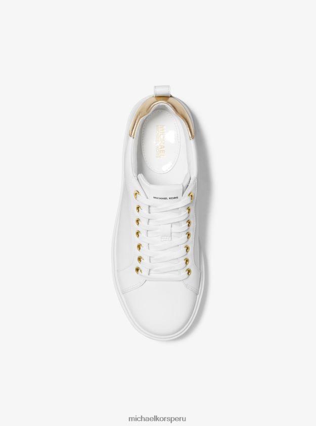 zapatos educacion fisica Michael Kors mujer zapatillas emmett de piel Blanco óptico 8FX48V1703