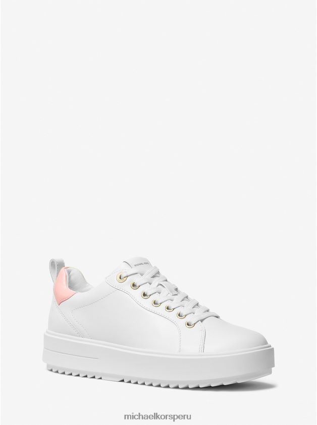 zapatos educacion fisica Michael Kors mujer zapatillas emmett de piel rosa 8FX48V1705