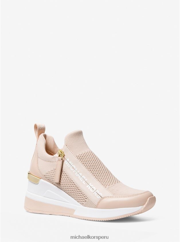 zapatos educacion fisica Michael Kors mujer zapatillas willis de punto elástico Rosa suave 8FX48V1709