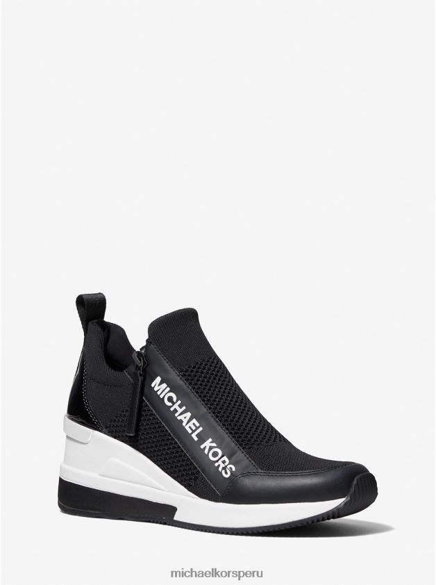 zapatos educacion fisica Michael Kors mujer zapatillas willis de punto elástico negro 8FX48V1713