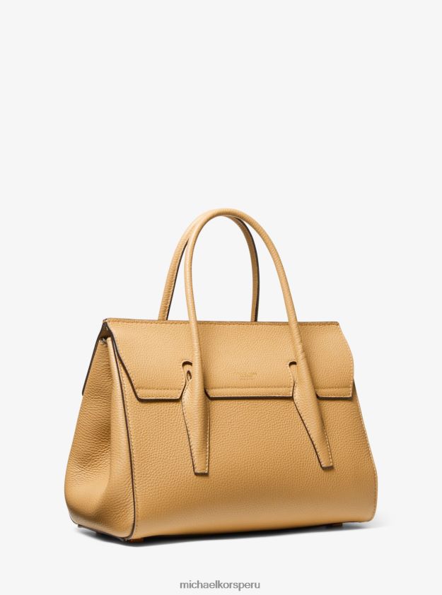 accesorios educacion fisica Michael Kors unisexo Bolso satchel mediano Campbell de piel granulada de la colección camello 8FX48V3798