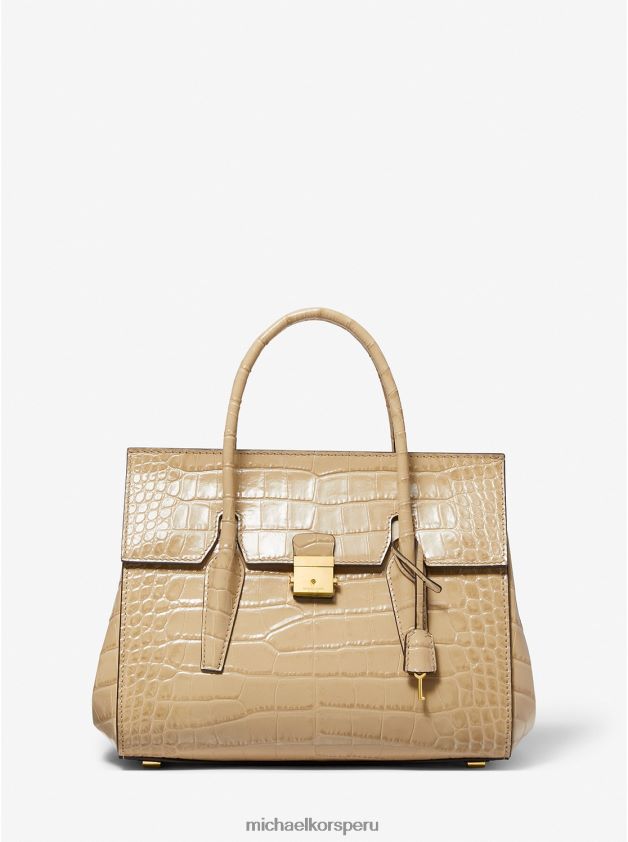 accesorios educacion fisica Michael Kors unisexo bolso satchel campbell mediano de piel repujada de cocodrilo de la colección duna 8FX48V3797