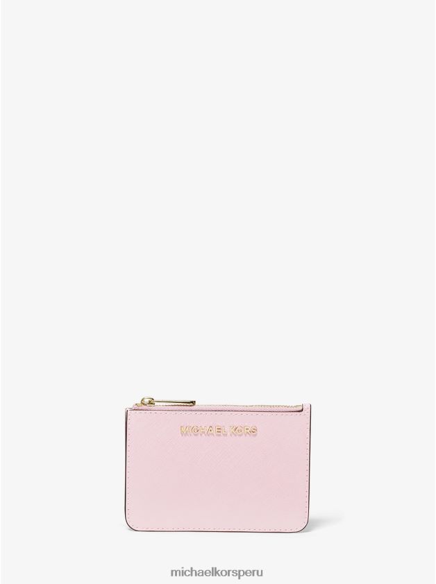 accesorios educacion fisica Michael Kors unisexo monedero jet set travel pequeño de piel saffiano rubor en polvo 8FX48V3947