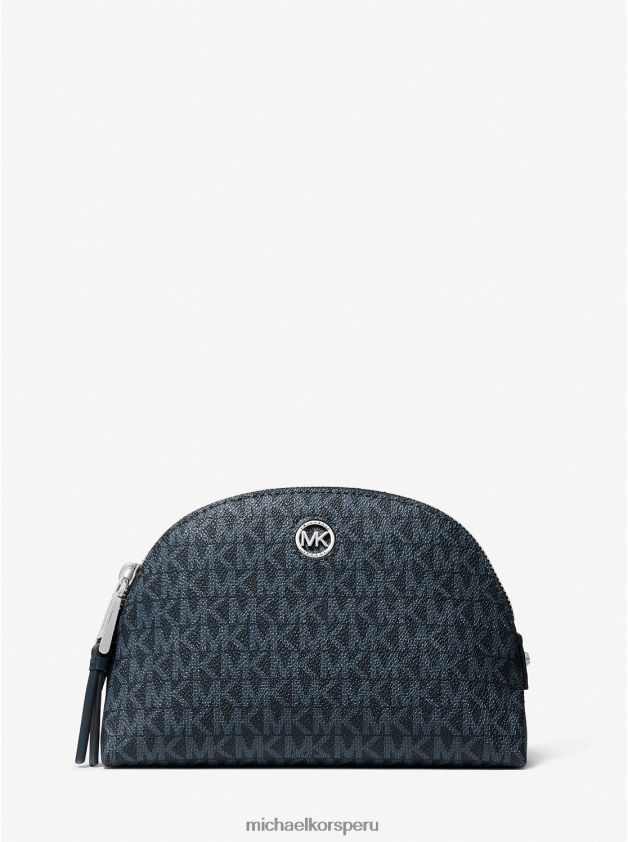 accesorios educacion fisica Michael Kors unisexo bolsa Heritage grande con cremallera y logo admrl/plazul 8FX48V3944