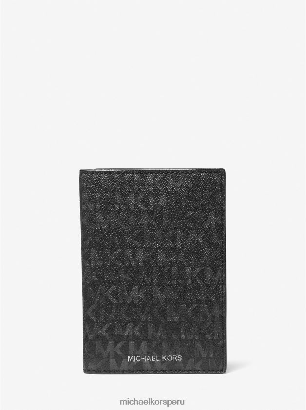 accesorios educacion fisica Michael Kors unisexo cartera para pasaporte con logo negro 8FX48V1646