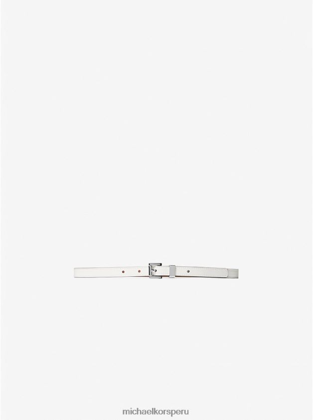 accesorios educacion fisica Michael Kors unisexo cinturón de cuero de colección Blanco óptico 8FX48V3907