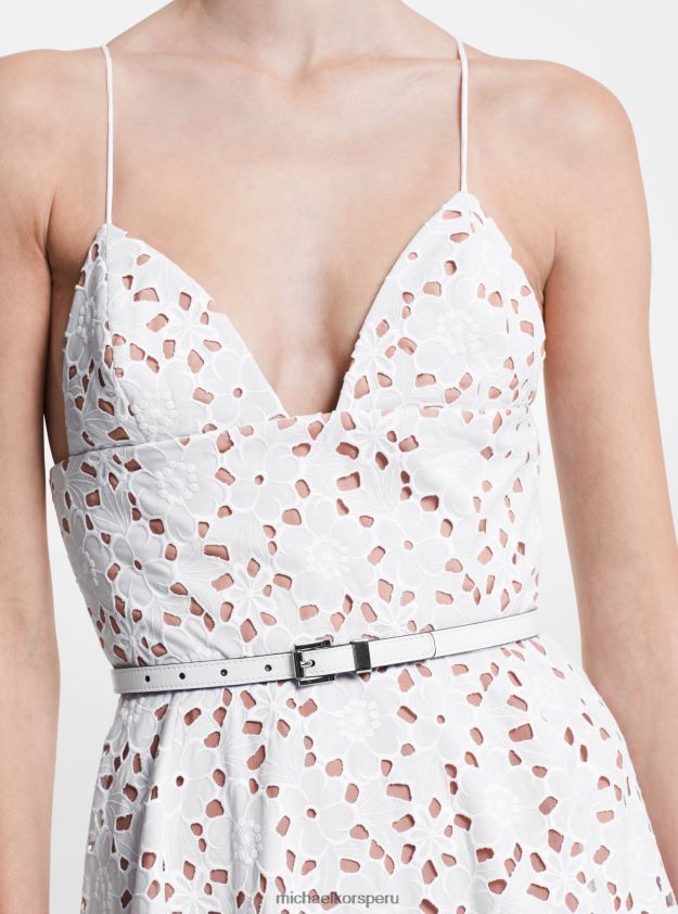 accesorios educacion fisica Michael Kors unisexo cinturón de cuero de colección Blanco óptico 8FX48V3907