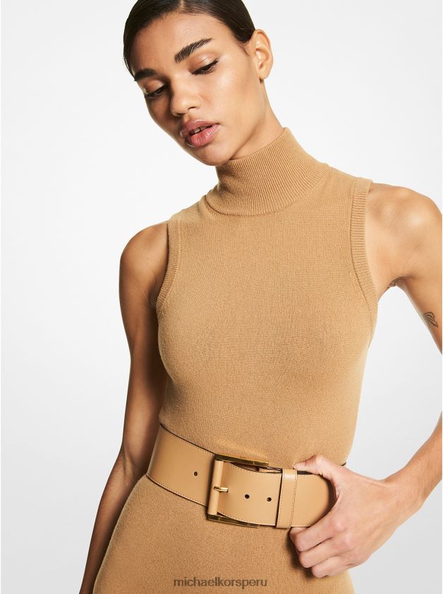 accesorios educacion fisica Michael Kors unisexo cinturón de cuero de colección camello 8FX48V3912