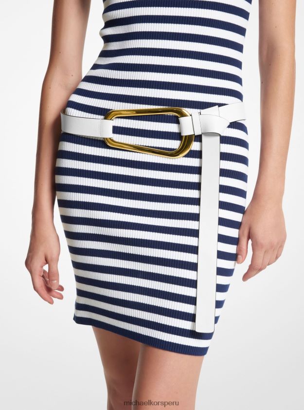 accesorios educacion fisica Michael Kors unisexo colección angelina cinturón de piel Blanco óptico 8FX48V3884