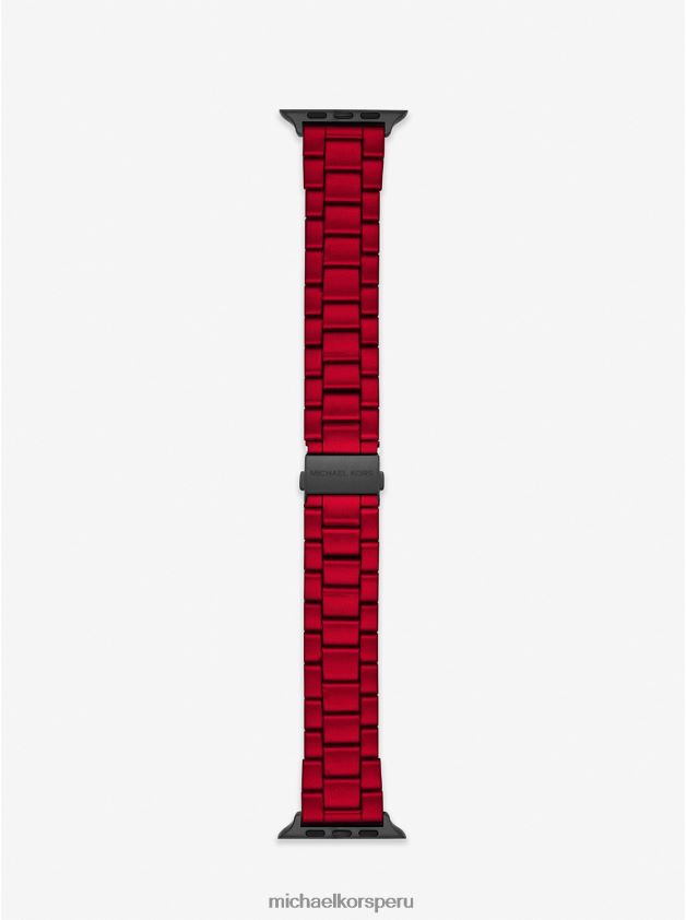 accesorios educacion fisica Michael Kors unisexo Correa de acero inoxidable recubierta de rojo para Apple Watch. rojo 8FX48V4014