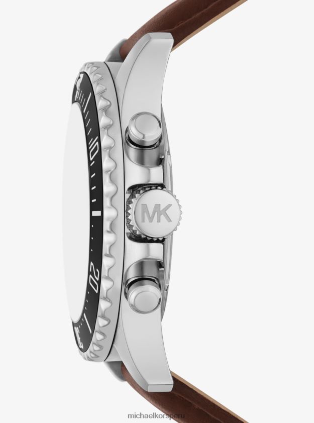 accesorios educacion fisica Michael Kors unisexo Reloj Everest extragrande de piel y tono plateado. plata 8FX48V4030