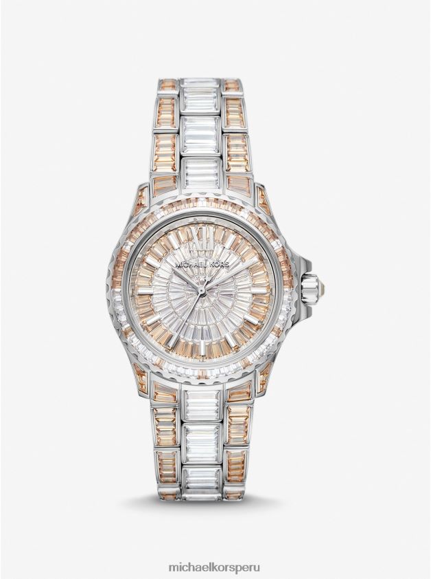 accesorios educacion fisica Michael Kors unisexo Reloj mini everest de edición limitada con pavé de dos tonos en tono plateado Dos tonos 8FX48V3954