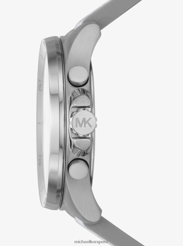 accesorios educacion fisica Michael Kors unisexo reloj brecken extragrande en tono plateado y logo blanco 8FX48V4000