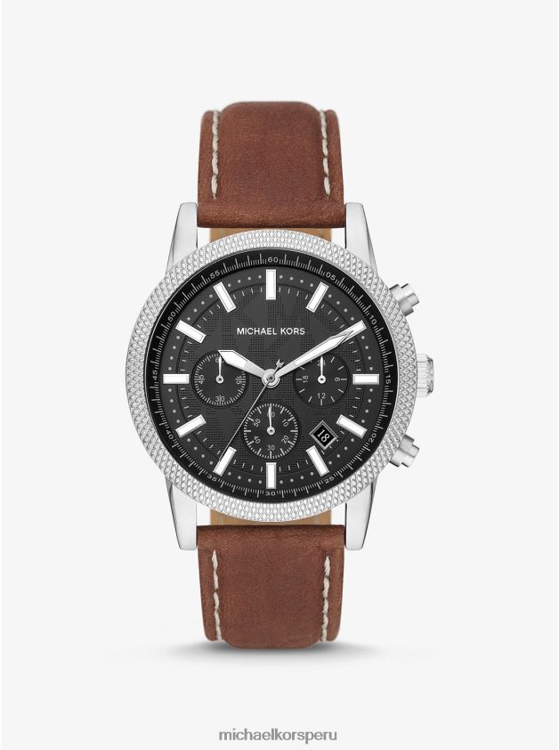 accesorios educacion fisica Michael Kors unisexo reloj hutton extragrande de piel y tono plateado equipaje 8FX48V3997