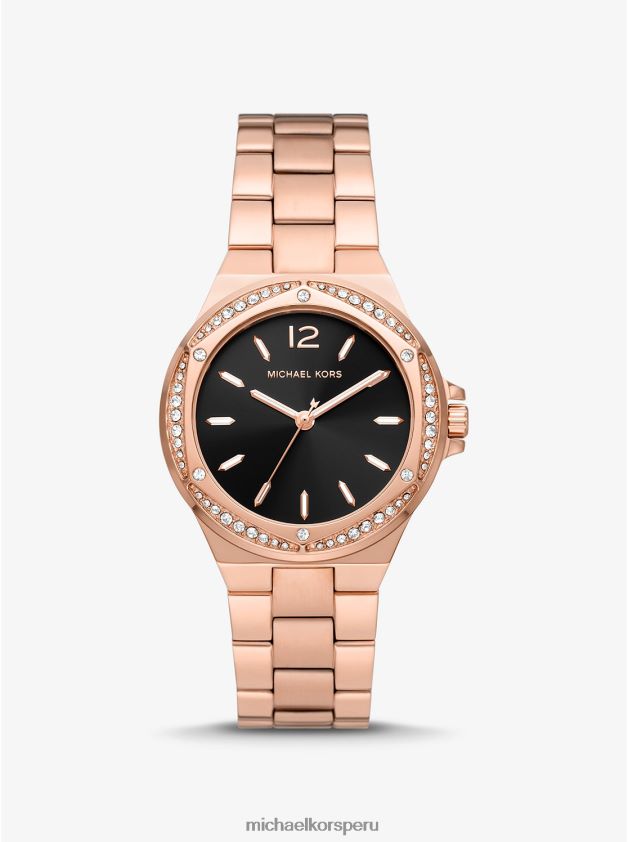 accesorios educacion fisica Michael Kors unisexo reloj lennox pave en tono dorado rosa oro rosa 8FX48V4003