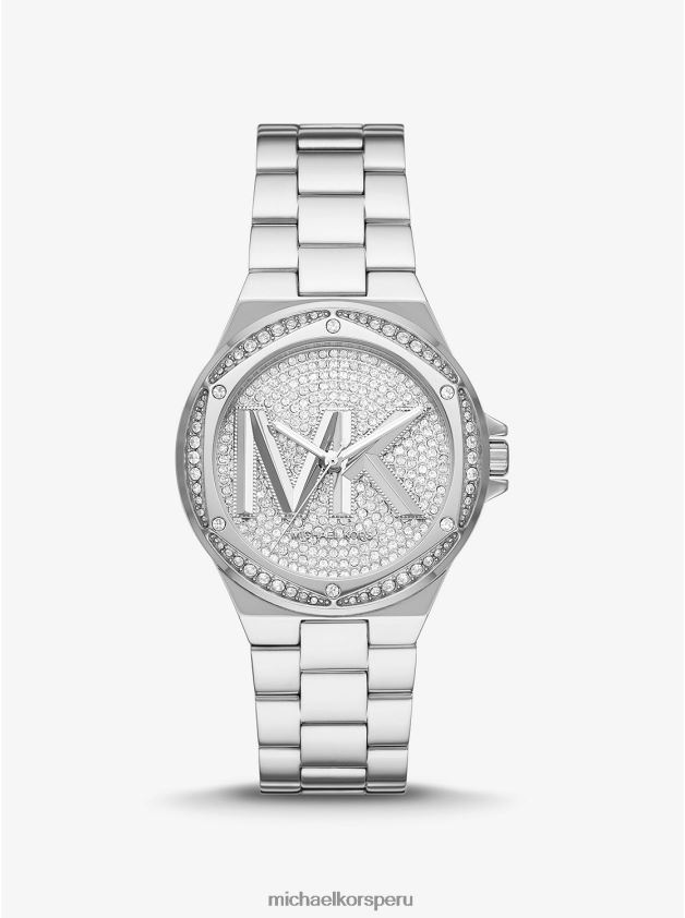 accesorios educacion fisica Michael Kors unisexo reloj lennox pave logo en tono plateado plata 8FX48V4004