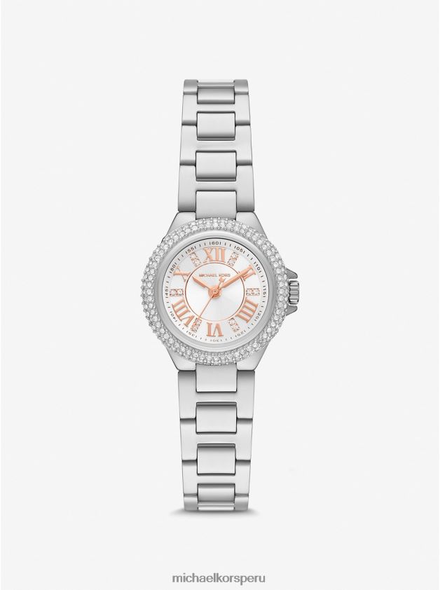 accesorios educacion fisica Michael Kors unisexo reloj mini camille pave en tono plateado plata 8FX48V3984