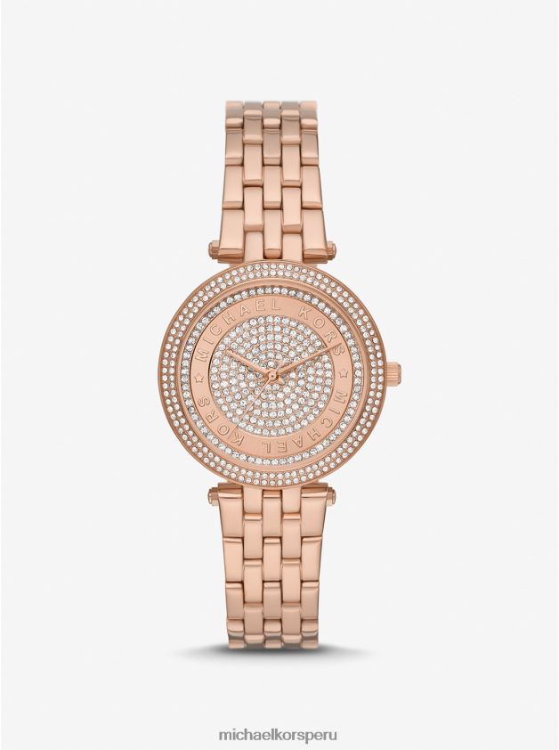 accesorios educacion fisica Michael Kors unisexo reloj mini darci pavé en tono dorado rosa oro rosa 8FX48V4025