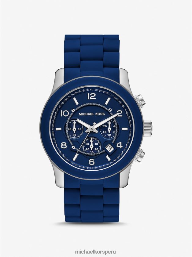 accesorios educacion fisica Michael Kors unisexo reloj oversize runway en tono azul marino Armada 8FX48V3963