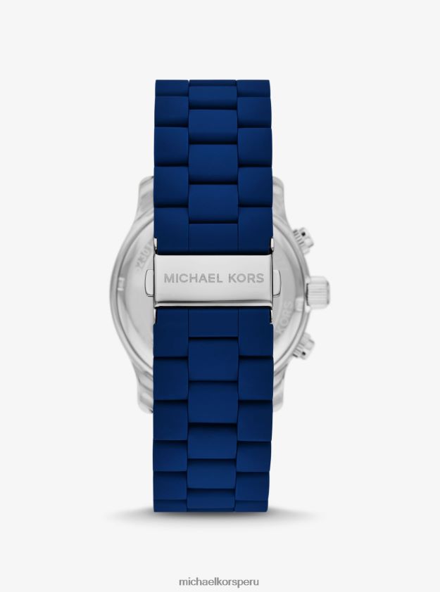 accesorios educacion fisica Michael Kors unisexo reloj oversize runway en tono azul marino Armada 8FX48V3963
