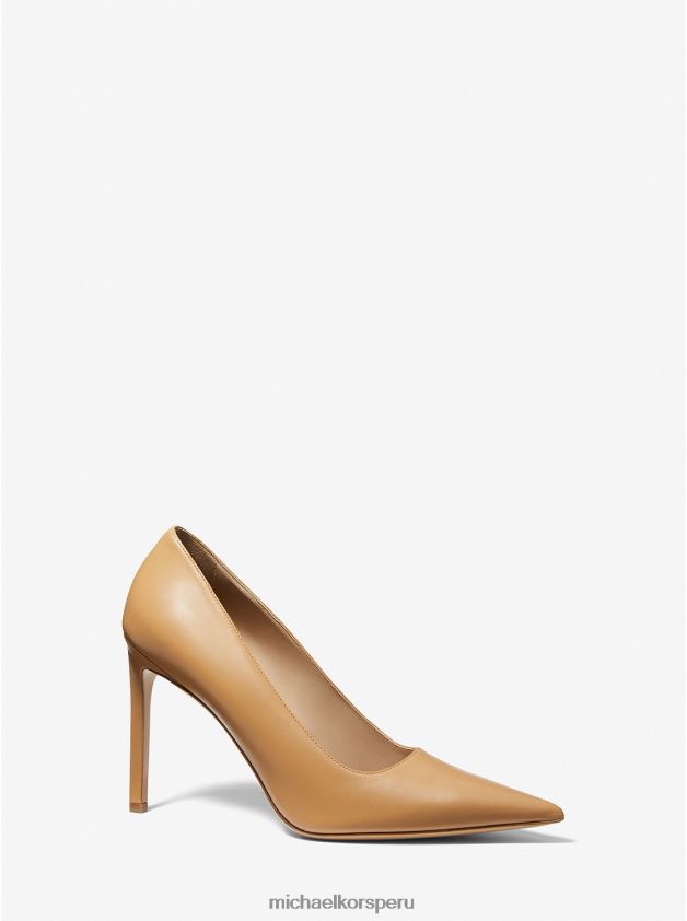 zapatos educacion fisica Michael Kors unisexo colección martine salón de piel camello 8FX48V3873