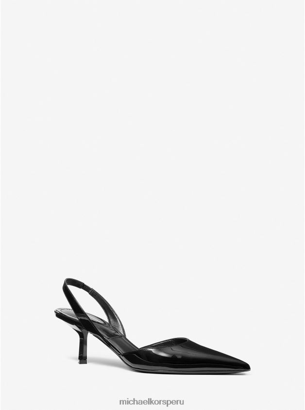 zapatos educacion fisica Michael Kors unisexo salón colección holly de charol negro 8FX48V3858