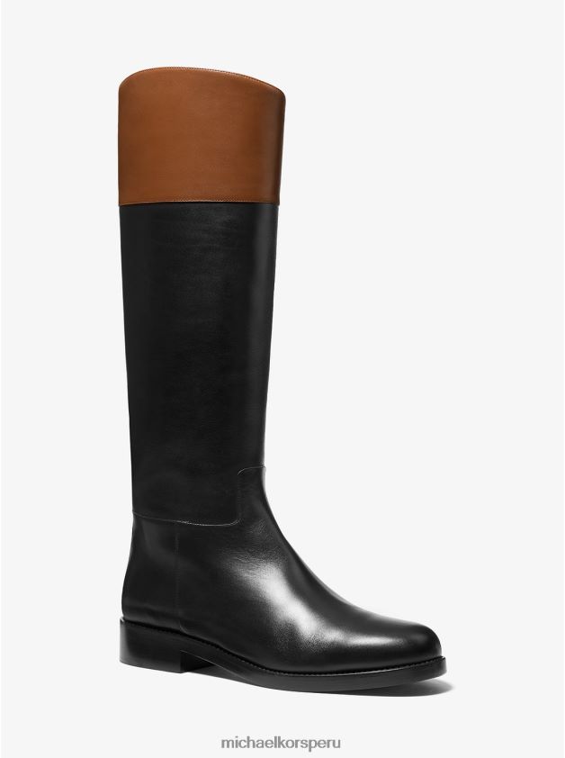 zapatos educacion fisica Michael Kors unisexo Bota de montar Braden de piel bicolor de la colección equipaje/negro 8FX48V3874