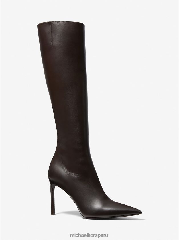 zapatos educacion fisica Michael Kors unisexo colección botas tatjana de piel chocolate 8FX48V3840
