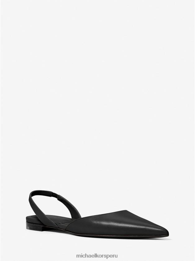 zapatos educacion fisica Michael Kors unisexo colección bridget plana de cuero negro 8FX48V3856