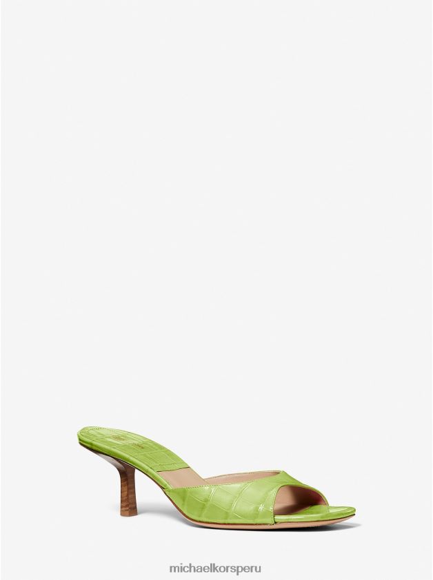 zapatos educacion fisica Michael Kors unisexo Sandalia colección anita piel grabada cocodrilo cal 8FX48V3833